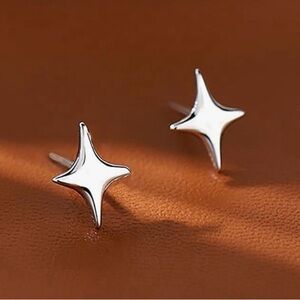 Gold plated sterling silver star earrings
